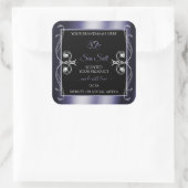 グラマラスなダイヤモンドブラックブルーデコールプロダクトラベル スクエアシール (バッグ)