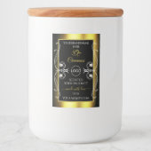 グラマラスなダイヤモンドブラック金ゴールド製品ラベルのロゴ フードラベル (正面)