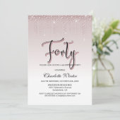 グラマラスなダスティバラピンクダイヤモンド40歳の誕生日 招待状 (スタンド正面)