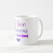 グラマラスなナースは可愛い紫色のピンクを撮影 コーヒーマグカップ (正面右)