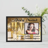 グラマラスなバブリー写真50誕生日招待状 招待状 (スタンド正面)