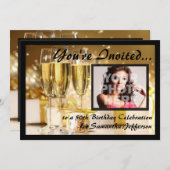 グラマラスなバブリー写真50誕生日招待状 招待状 (正面/裏面)