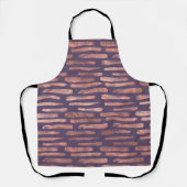 グラマラスなバラゴールドフォイルとラベンダーのブラシストローク エプロン (正面)