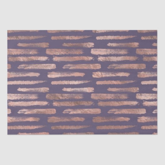 グラマラスなバラゴールドフォイルとラベンダーのブラシストローク 薄葉紙 (正面)