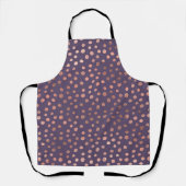 グラマラスなバラゴールドフォイルとラベンダーアートドット エプロン (正面)
