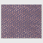 グラマラスなバラゴールドフォイルとラベンダーアートドット ラッピングペーパー (フラット)