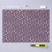 グラマラスなバラゴールドフォイルとラベンダーアートドット 薄葉紙 (クラフト)