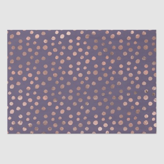 グラマラスなバラゴールドフォイルとラベンダーアートドット 薄葉紙 (正面)