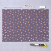 グラマラスなバラゴールドフォイルとラベンダースターズ 薄葉紙 (クラフト)