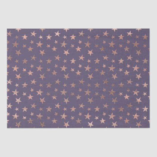 グラマラスなバラゴールドフォイルとラベンダースターズ 薄葉紙 (正面)