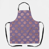 グラマラスなバラゴールドフォイルとラベンダーリップ エプロン (正面)