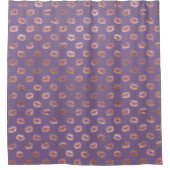 グラマラスなバラゴールドフォイルとラベンダーリップ シャワーカーテン (正面)