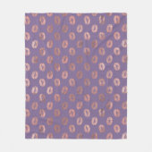 グラマラスなバラゴールドフォイルとラベンダーリップ フリースブランケット (正面)