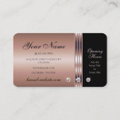 グラマラスなバラ金ゴールドとブラックウィズダフェイクモンド 名刺 (裏面)