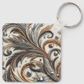 グラマラスなバロックデザインとグリッター&宝石 キーホルダー (裏面)