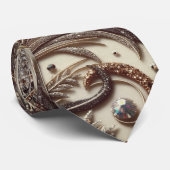 グラマラスなバロックデザインとグリッター&宝石 ネクタイ (ロール)