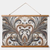 グラマラスなバロックデザインとグリッター&宝石 吊り下げ型タペストリー (正面)