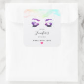 グラマラスなパープルアイズ&ブロウズウォーターカラーキッチン スクエアシール (バッグ)