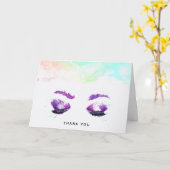 グラマラスなパープルアイズ&ブロウズウォーターカラー カード (黄色い花)