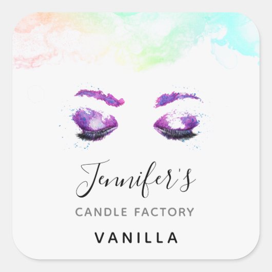 グラマラスなパープルアイズ&ブロウズウォーターカラー スクエアシール (正面)
