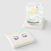 グラマラスなパープルアイズ&ブロウズウォーターカラー ストーンコースター (横)