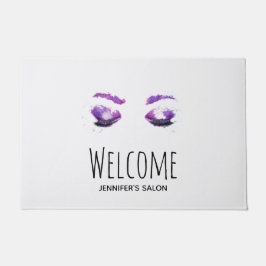 グラマラスなパープルアイズ&ブロウズウォーターカラー ドアマット