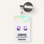 グラマラスなパープルアイズ&ブロウズウォーターカラー バッジ (裏面リトラクタブル付き)