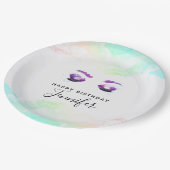 グラマラスなパープルアイズ&ブロウズウォーターカラー ペーパープレート (アングル)