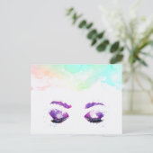 グラマラスなパープルアイズ&ブロウズウォーターカラー ポストカード (スタンド正面)