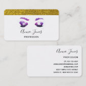 グラマラスなパープルアイズ&ブロウズウォーターカラー 名刺 (正面/裏面)