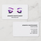 グラマラスなパープルアイズ&ブロウズウォーターカラー 名刺 (正面/裏面)