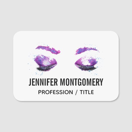 グラマラスなパープルアイズ&ブロウズウォーターカラー 名札 (正面)