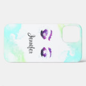 グラマラスなパープルアイズ&ブロウズウォーターカラー Case-Mate iPhoneケース (裏面 (横))