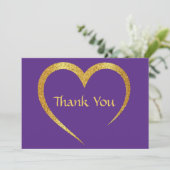 グラマラスなパープル&ブラック結婚の結婚 サンキューカード (スタンド正面)