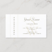 グラマラスなパール銀のヘビの模様とモノグラム 名刺 (裏面)