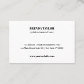 グラマラスなブラウバーアイラッシュラグジュアリーリマインダー 名刺 (裏面)