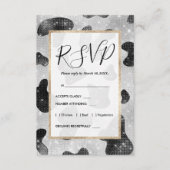 グラマラスなブラックスパークリーグリッターシークインズカウズプリント エンクロージャーカード (正面)