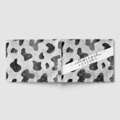 グラマラスなブラックスパークリーグリッターシークインズカウズプリント ゲストブック (全面)