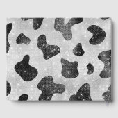 グラマラスなブラックスパークリーグリッターシークインズカウズプリント ゲストブック (裏面)