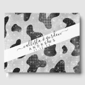 グラマラスなブラックスパークリーグリッターシークインズカウズプリント ゲストブック (正面)