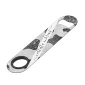 グラマラスなブラックスパークリーグリッターシークインズカウズプリント スピード栓抜き (正面アングル)