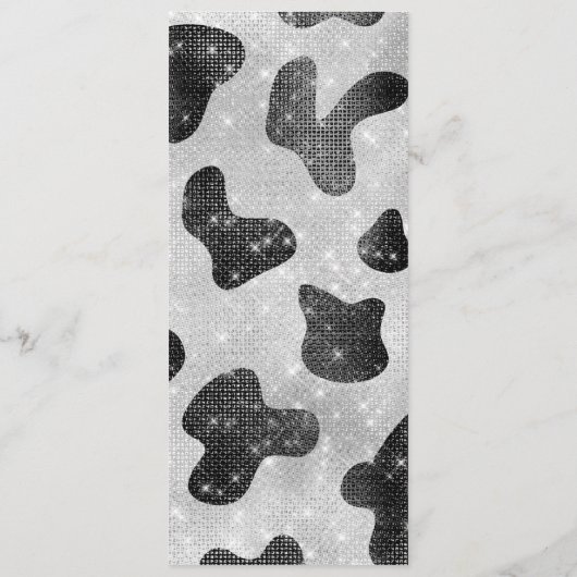 グラマラスなブラックスパークリーグリッターシークインズカウズプリント メニュー (裏面)