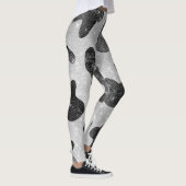 グラマラスなブラックスパークリーグリッターシークインズカウズプリント レギンス (右)