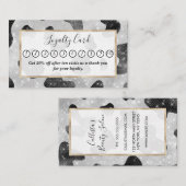 グラマラスなブラックスパークリーグリッターシークインズカウズプリント ロイヤリティカード (正面/裏面)