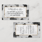 グラマラスなブラックスパークリーグリッターシークインズカウズプリント 割引カード (正面/裏面)