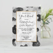 グラマラスなブラックスパークリーグリッターシークインズカウズプリント 招待状 (スタンド正面)