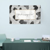 グラマラスなブラックスパークリーグリッターシークインズカウズプリント 横断幕 (トレードショー)