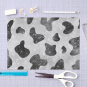 グラマラスなブラックスパークリーグリッターシークインズカウズプリント 薄葉紙 (クラフト)