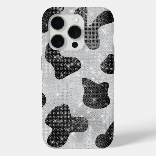 グラマラスなブラックスパークリーグリッターシークインズカウズプリント Case-Mate iPhoneケース (裏面)