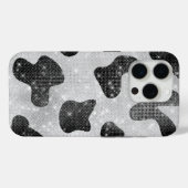 グラマラスなブラックスパークリーグリッターシークインズカウズプリント Case-Mate iPhoneケース (裏面 (横))